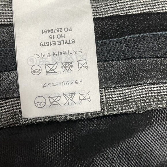 J. CREW MARTIE Pants B&W Wool Plaid Trouser Faux Leather Trim Tuxedo  Size 0 - Picture 8 of 9